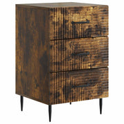 Nachtkastje 43x41x66,5 cm bewerkt hout gerookt eiken