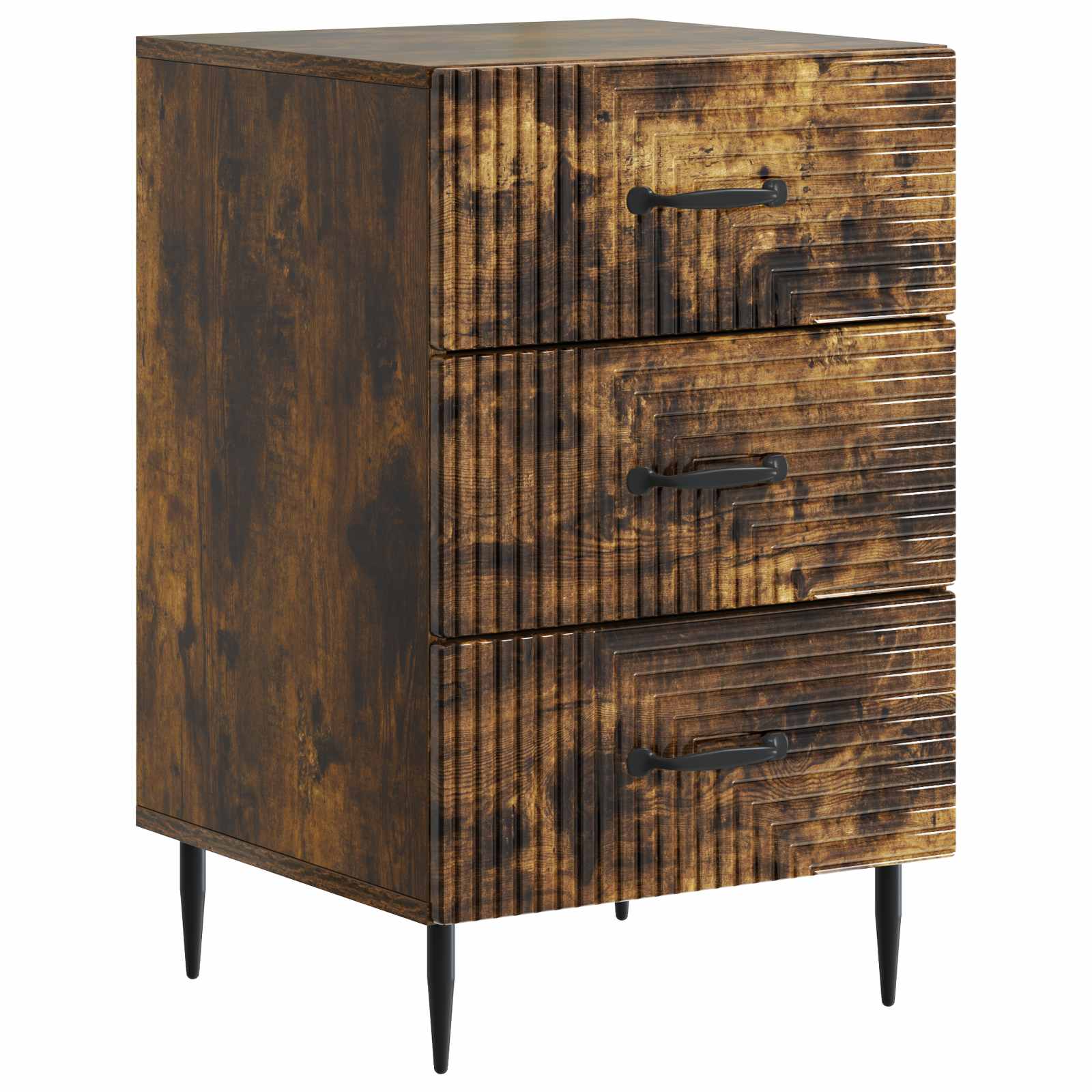 Nachtkastje Gerookt eiken 43 x 41 x 66,5 cm Bewerkt hout