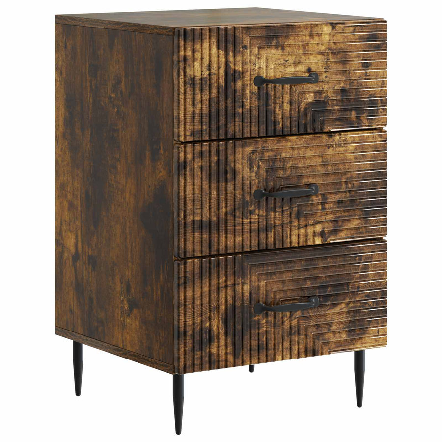 Nachtkastje Gerookt eiken 43 x 41 x 66,5 cm Bewerkt hout