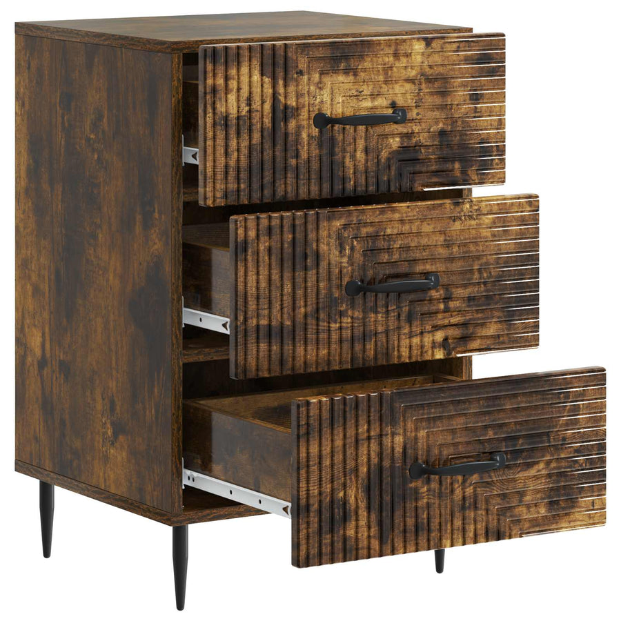 Nachtkastje Gerookt eiken 43 x 41 x 66,5 cm Bewerkt hout