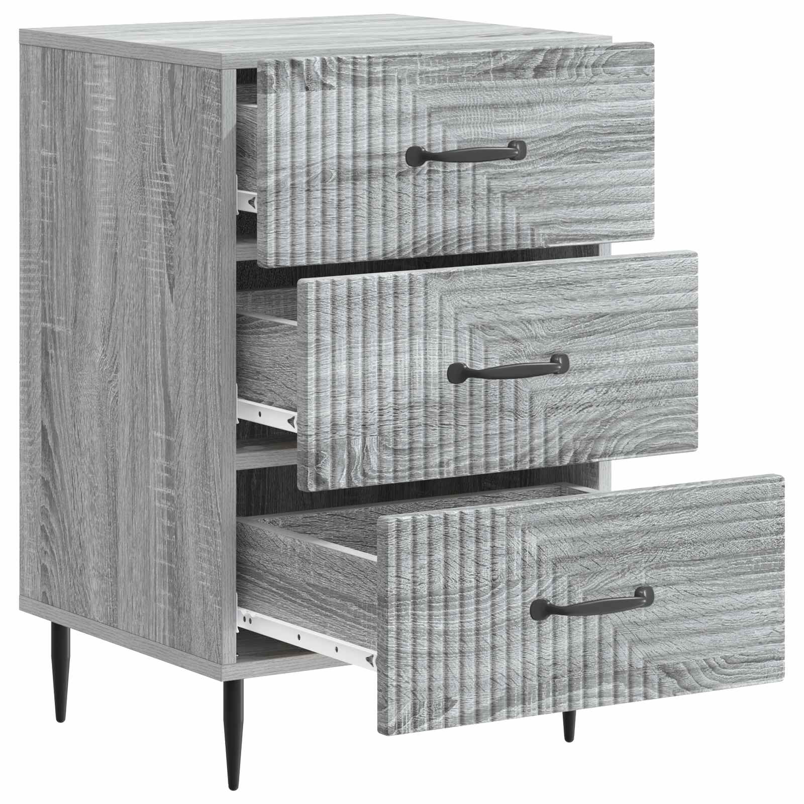 Nachtkastje Grijs sonoma 43 x 41 x 66,5 cm Bewerkt hout