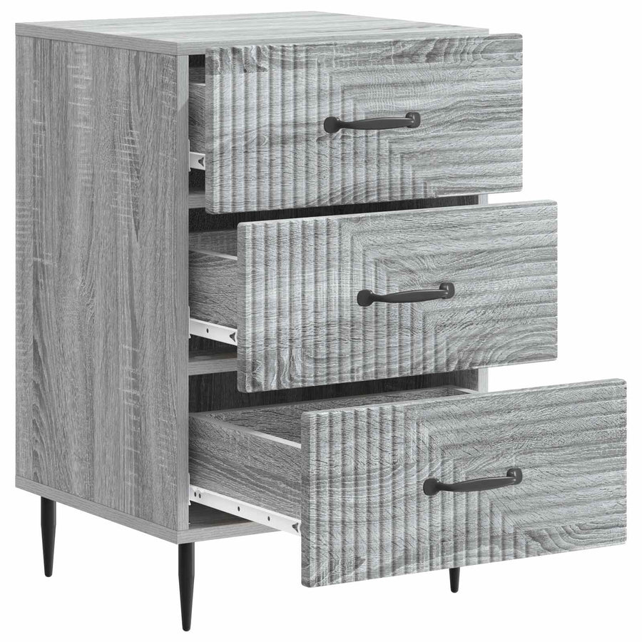 Nachtkastje Grijs sonoma 43 x 41 x 66,5 cm Bewerkt hout