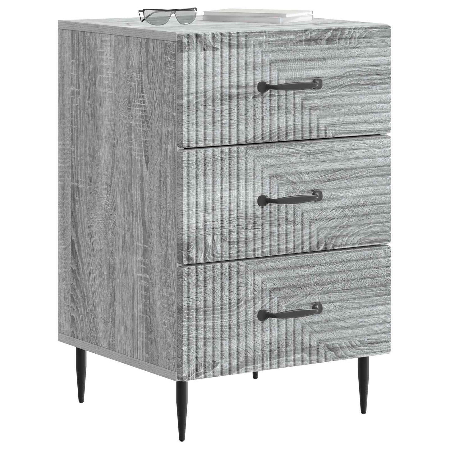 Nachtkastje Grijs sonoma 43 x 41 x 66,5 cm Bewerkt hout