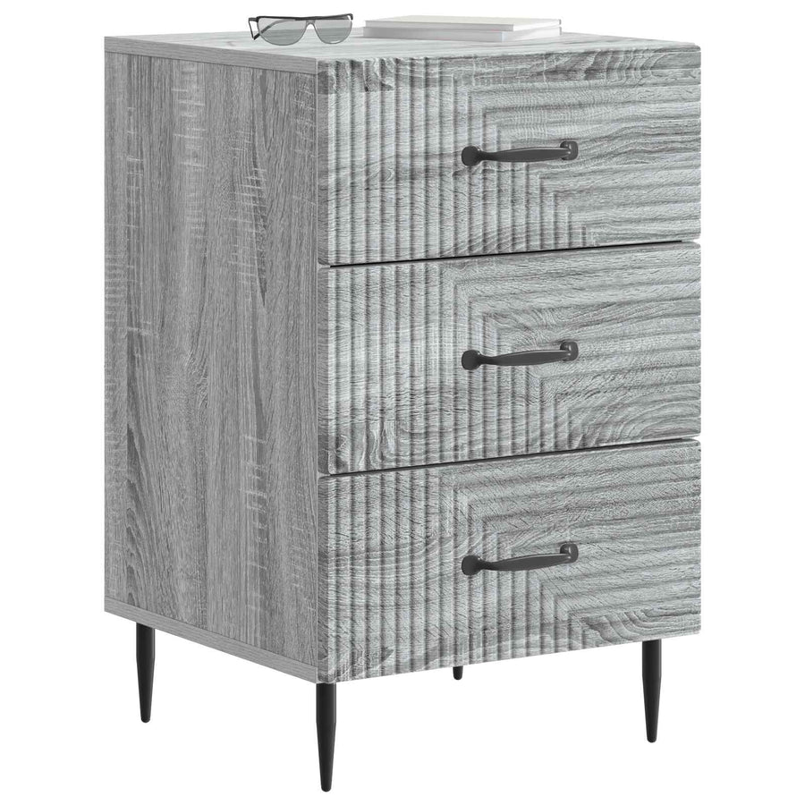 Nachtkastje Grijs sonoma 43 x 41 x 66,5 cm Bewerkt hout