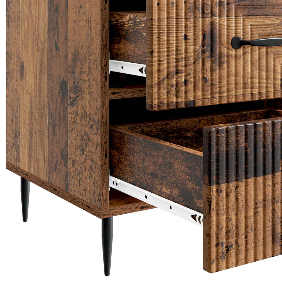 Nachtkastje met lade Oud hout 43 x 41 x 66,5 cm Bewerkt hout