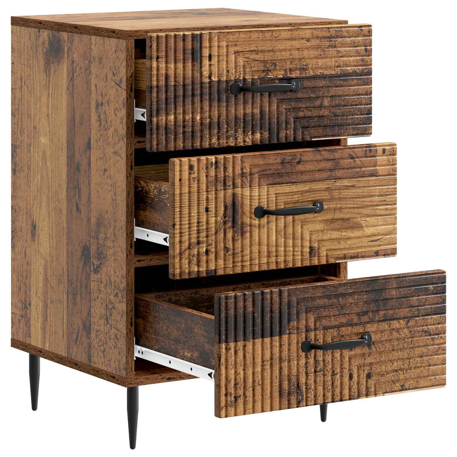 Nachtkastje met lade Oud hout 43 x 41 x 66,5 cm Bewerkt hout