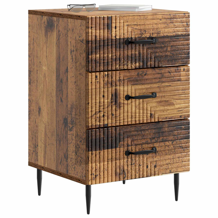 Nachtkastje met lade Oud hout 43 x 41 x 66,5 cm Bewerkt hout