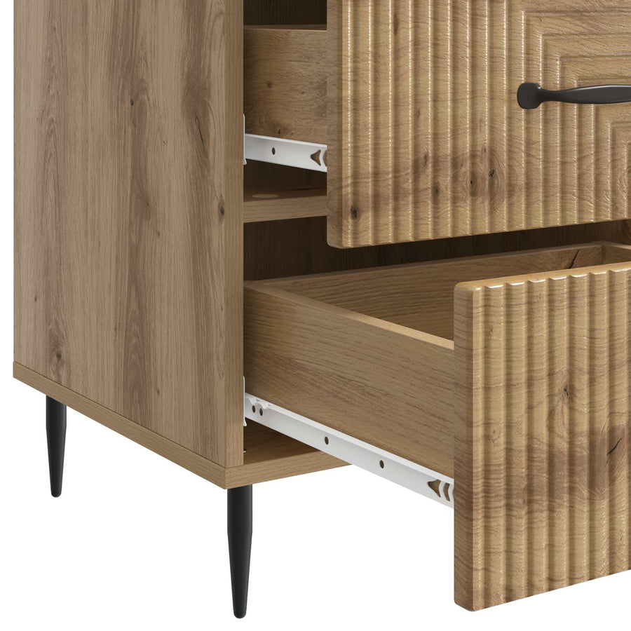 Nachtkastje Artisanaal eiken 43 x 41 x 66,5 cm Bewerkt hout