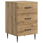 Nachtkastje bewerkt hout 43x41x66,5 cm Artisanaal eiken