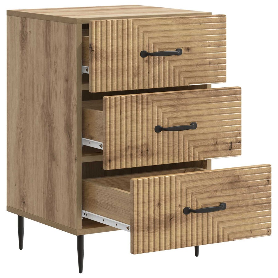 Nachtkastje Artisanaal eiken 43 x 41 x 66,5 cm Bewerkt hout