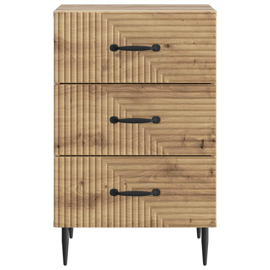 Nachtkastje Artisanaal eiken 43 x 41 x 66,5 cm Bewerkt hout