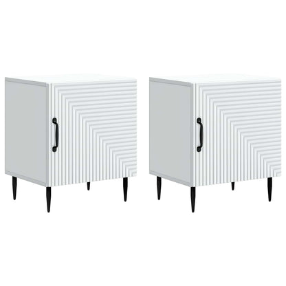 Nachtkastje 2 pcs Wit 43 x 34,5 x 50 cm Bewerkt hout