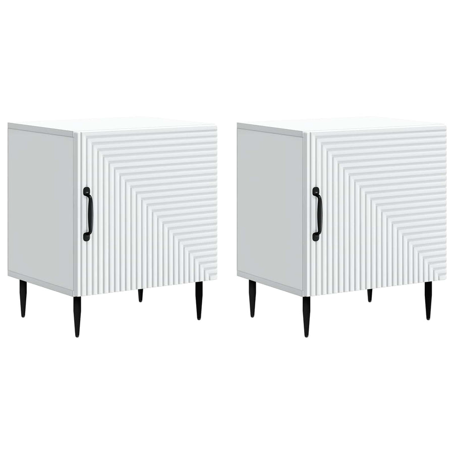 Nachtkastje 2 pcs Wit 43 x 34,5 x 50 cm Bewerkt hout