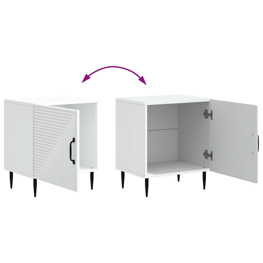 Nachtkastje 2 pcs Wit 43 x 34,5 x 50 cm Bewerkt hout