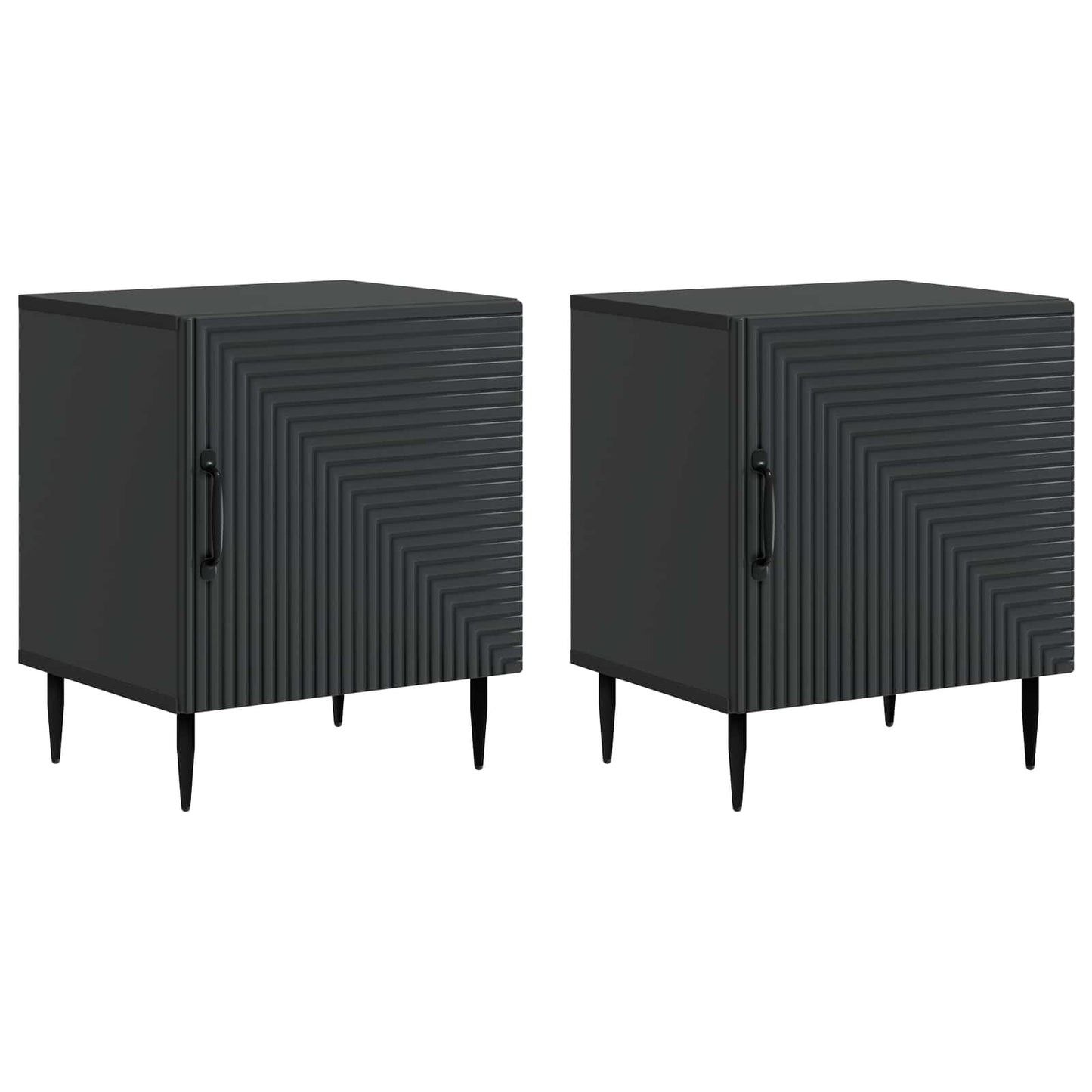 Nachtkastje 2 pcs Zwart 43 x 34,5 x 50 cm Bewerkt hout