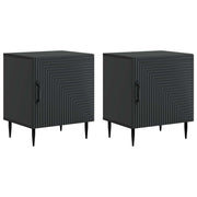 Nachtkastjes set van 2 zwart 43x34,5x50 cm