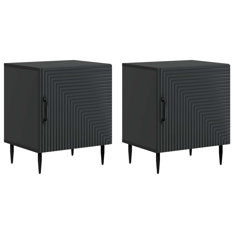 Nachtkastje 2 pcs Zwart 43 x 34,5 x 50 cm Bewerkt hout