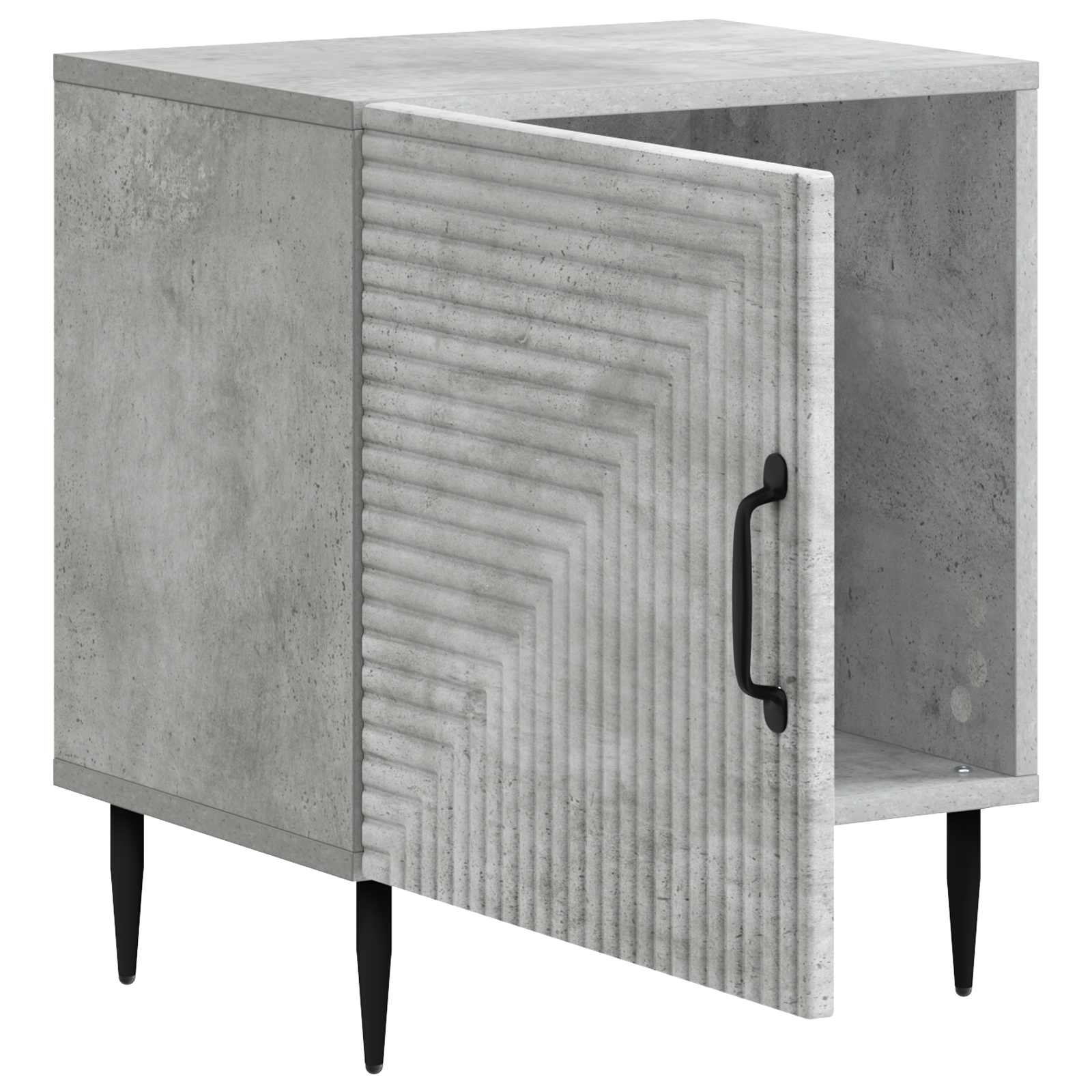 Nachtkastje Betongrijs 43 x 34,5 x 50 cm Bewerkt hout