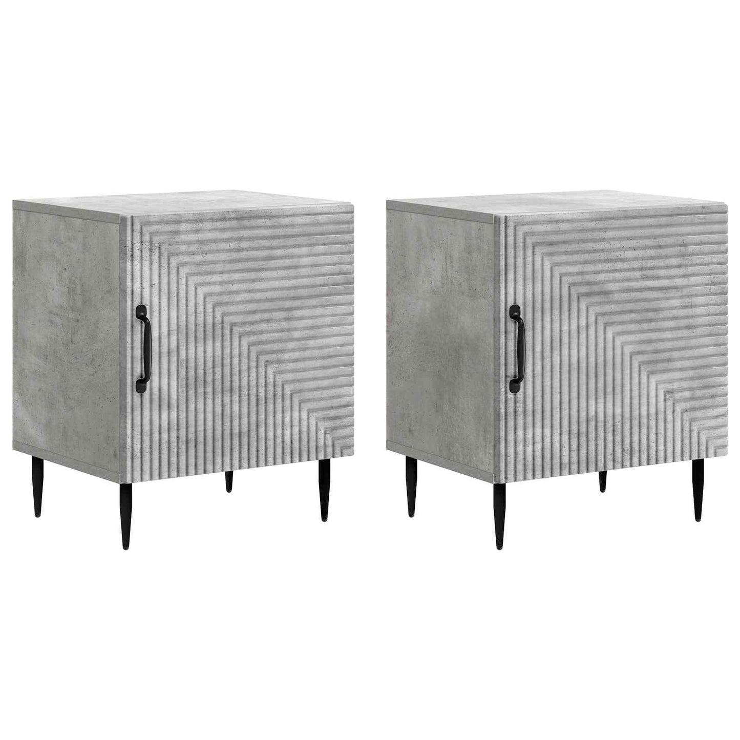 Nachtkastje 2 pcs Betongrijs 43 x 34,5 x 50 cm Bewerkt hout