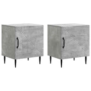 Nachtkastje 2 stuks betongrijs 43x34,5x50 cm bewerkt hout