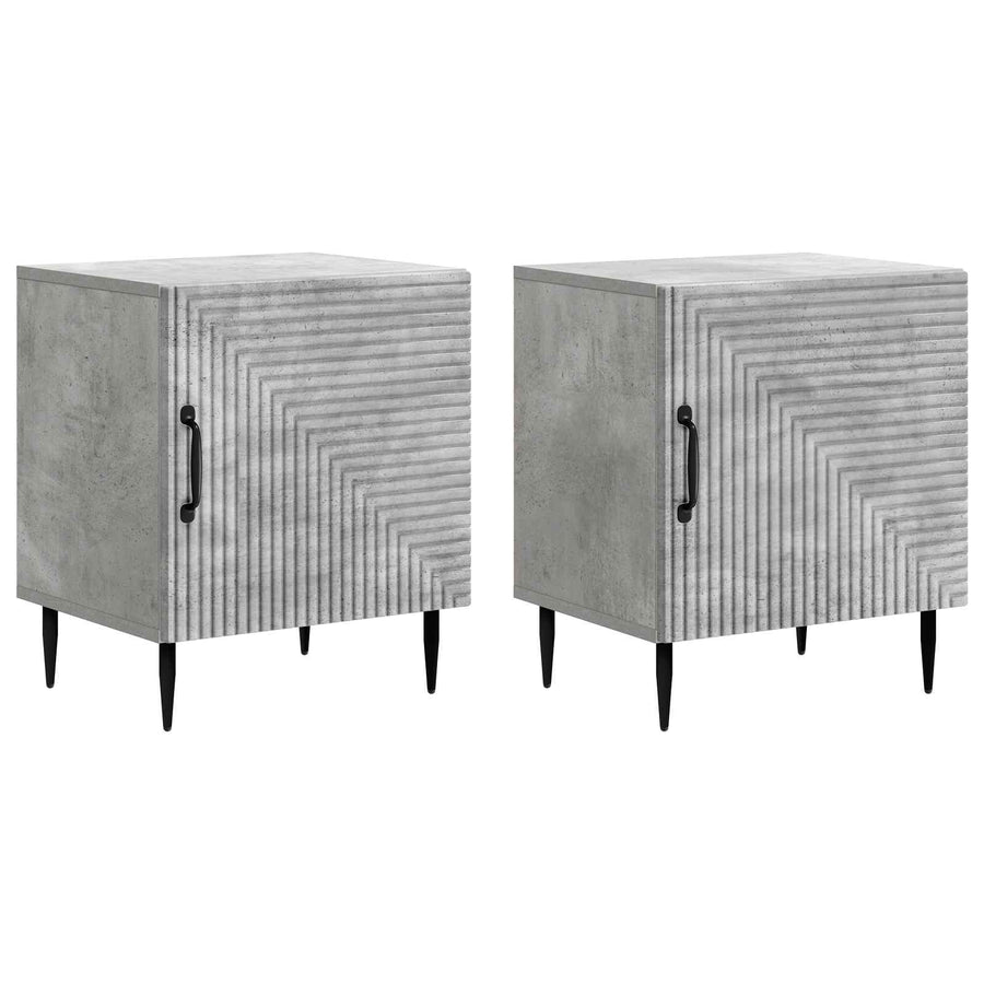 Nachtkastje 2 pcs Betongrijs 43 x 34,5 x 50 cm Bewerkt hout