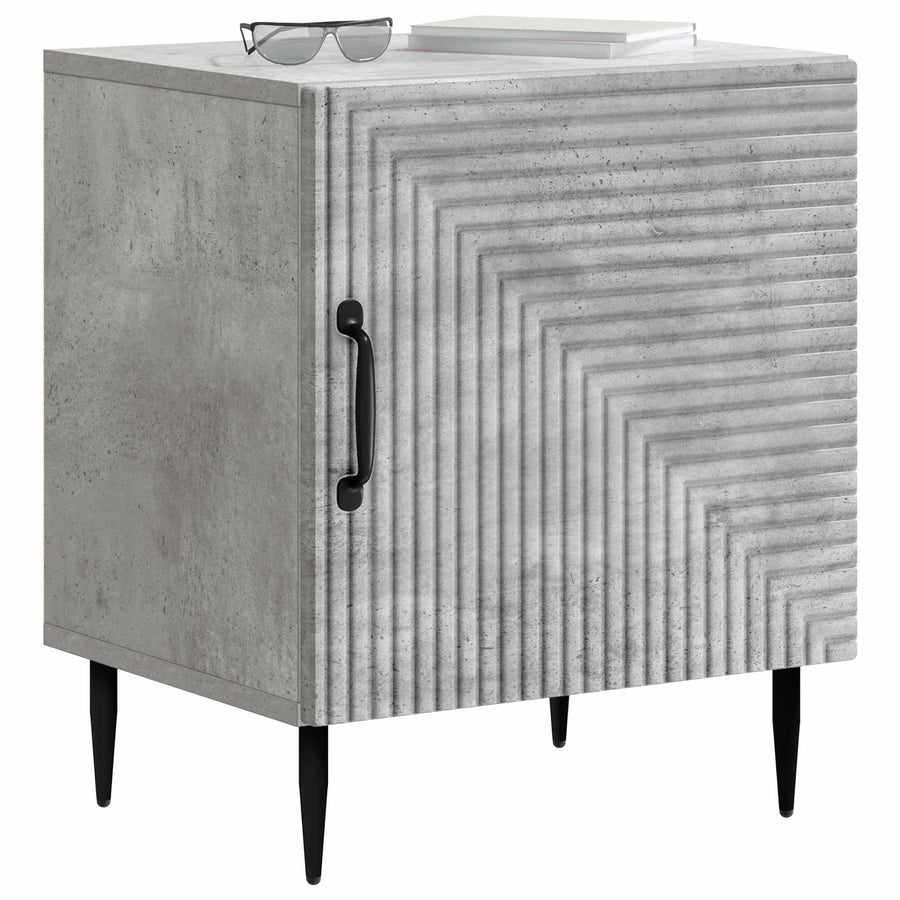 Nachtkastje 2 pcs Betongrijs 43 x 34,5 x 50 cm Bewerkt hout