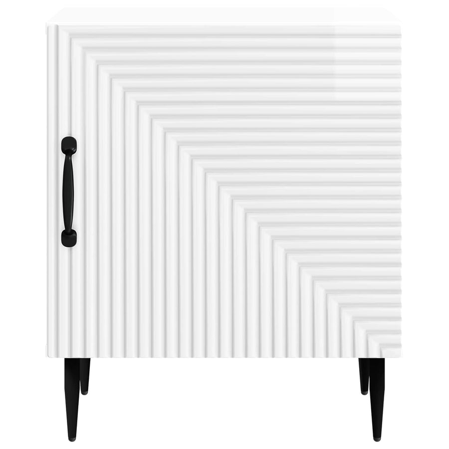 Nachtkastje Hoogglans Wit 43 x 34,5 x 50 cm Bewerkt hout