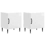 Nachtkastje 2 stuks hoogglans wit 43x34,5x50 cm