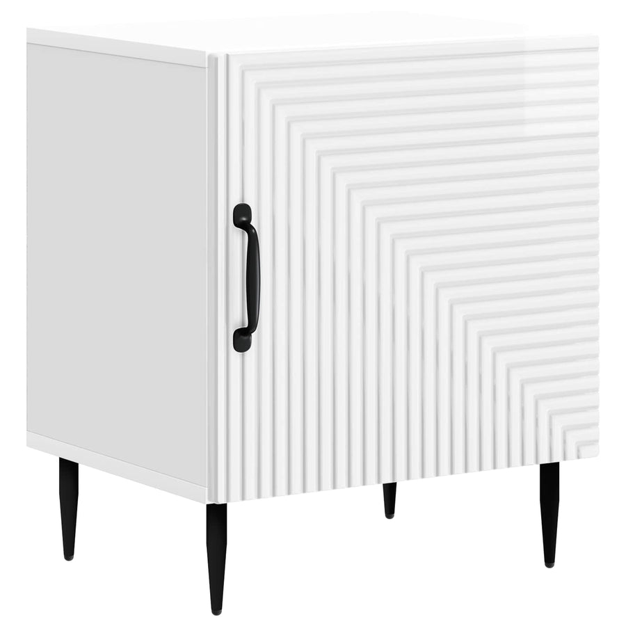 Nachtkastje 2 pcs Hoogglans Wit 43 x 34,5 x 50 cm Bewerkt hout