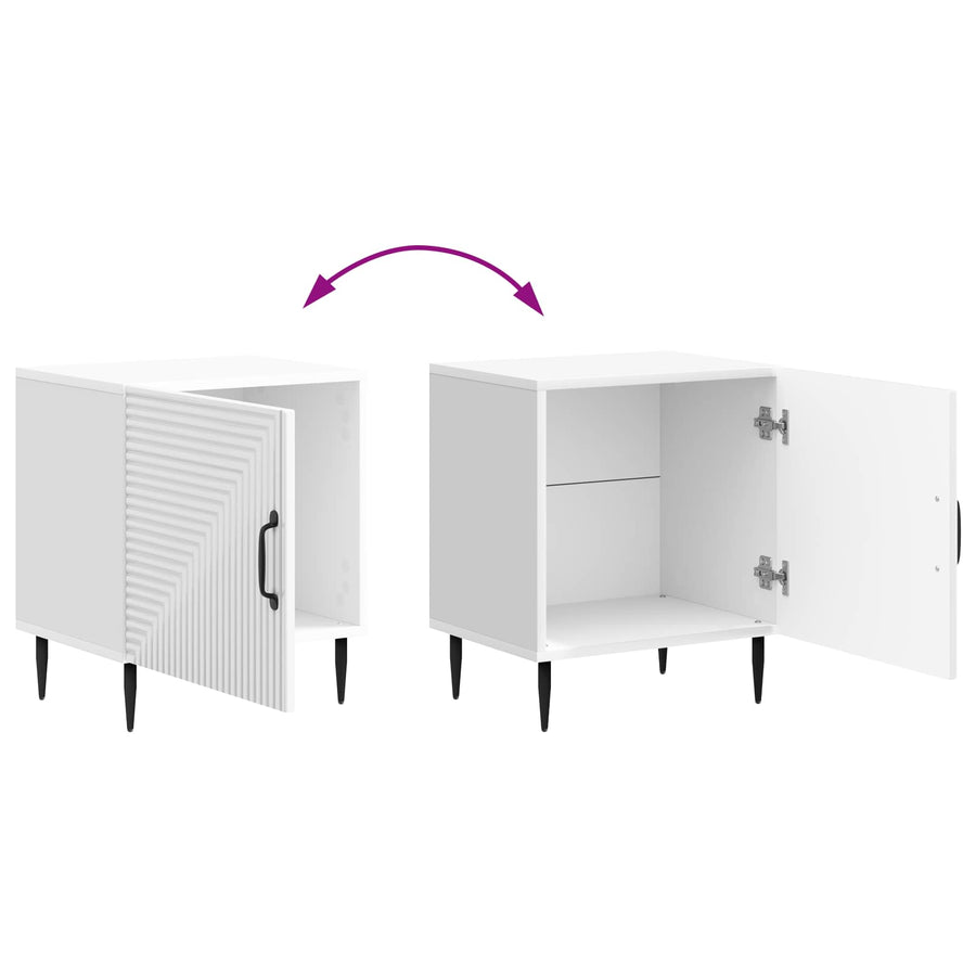 Nachtkastje 2 pcs Hoogglans Wit 43 x 34,5 x 50 cm Bewerkt hout