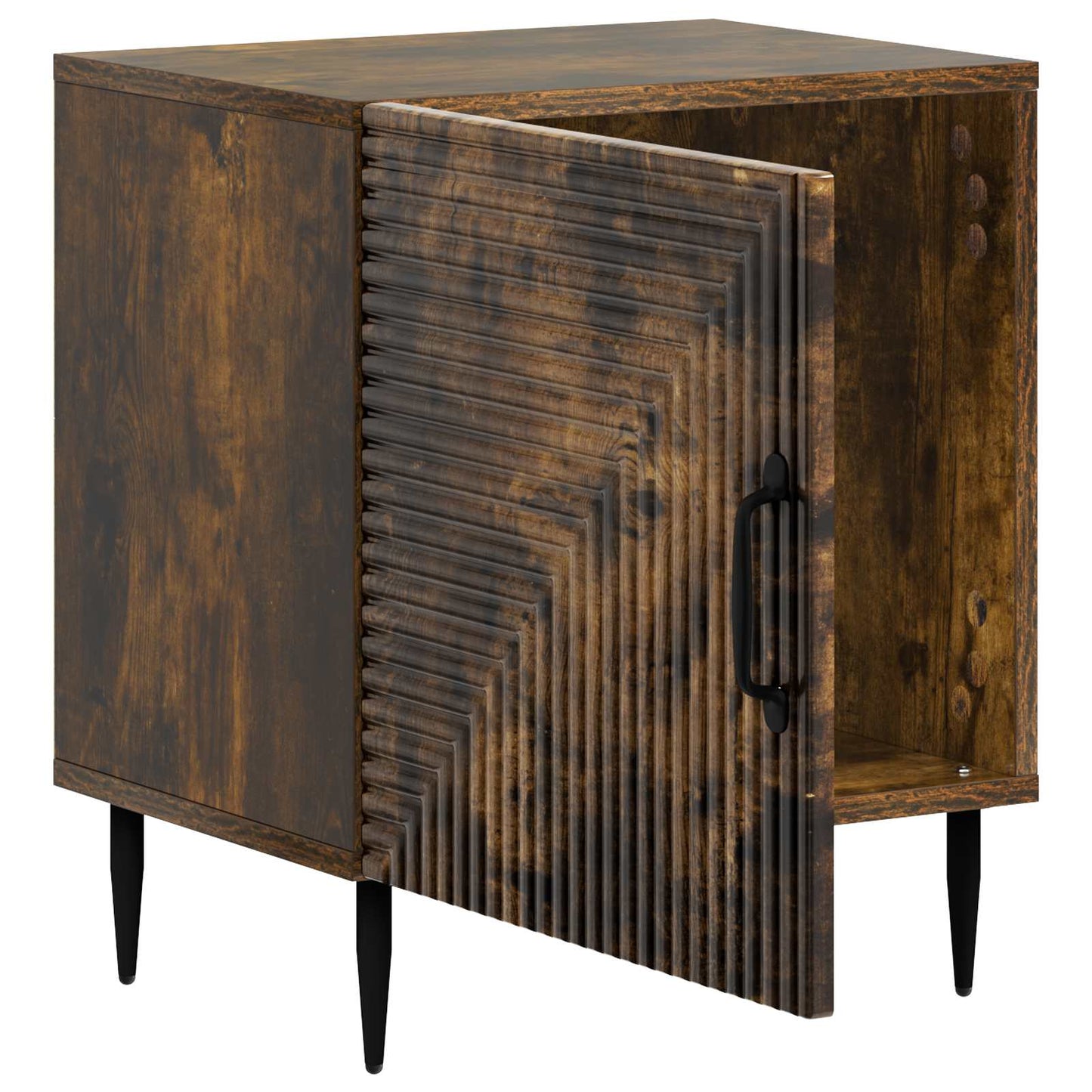Nachtkastje 2 pcs Gerookt eiken 43 x 34,5 x 50 cm Bewerkt hout