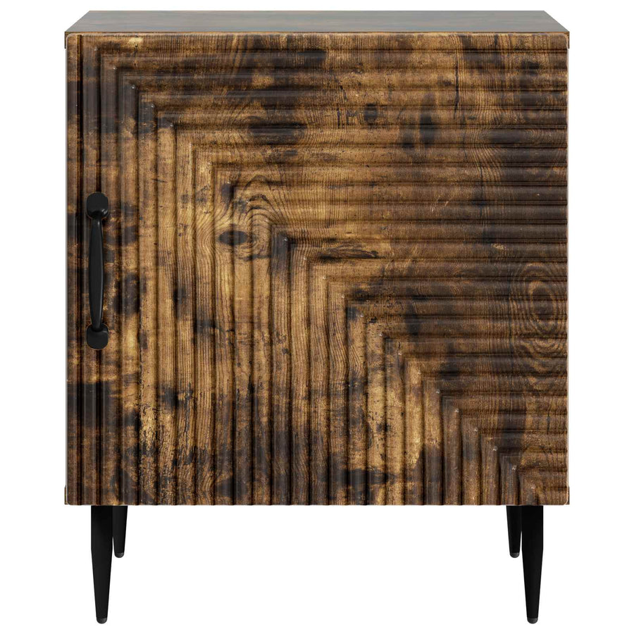 Nachtkastje 2 pcs Gerookt eiken 43 x 34,5 x 50 cm Bewerkt hout