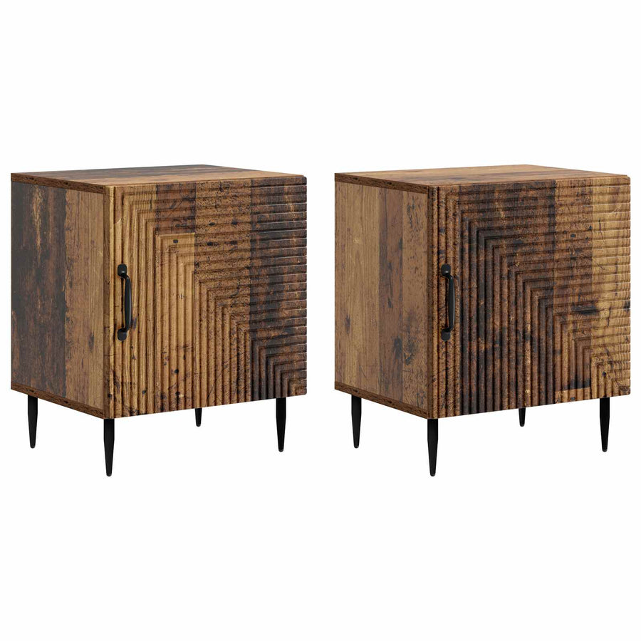 Nachtkastje 2 pcs Oud hout 43 x 34,5 x 50 cm Bewerkt hout