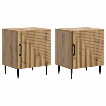 Nachtkastje 2 pcs Artisanaal eiken 43 x 34,5 x 50 cm