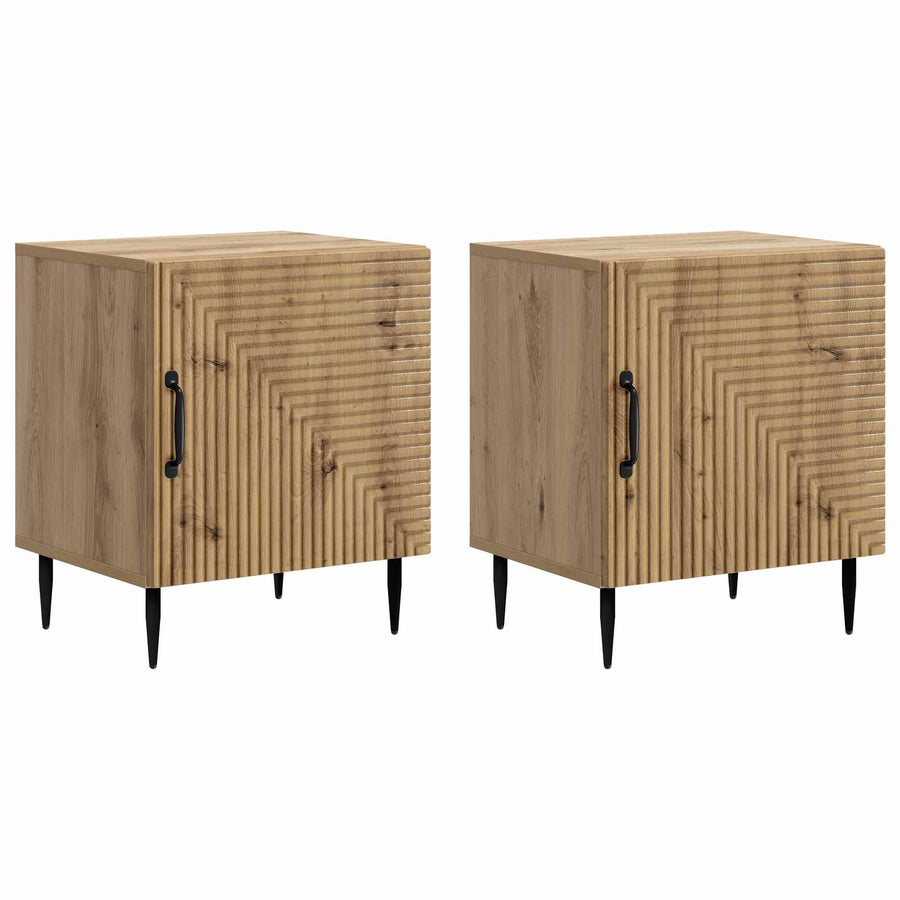 Nachtkastje 2 pcs Artisanaal eiken 43 x 34,5 x 50 cm