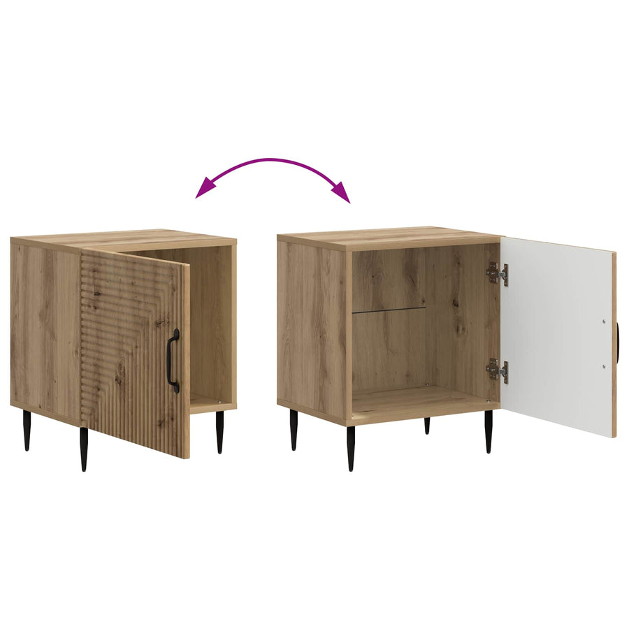 Nachtkastje 2 pcs Artisanaal eiken 43 x 34,5 x 50 cm