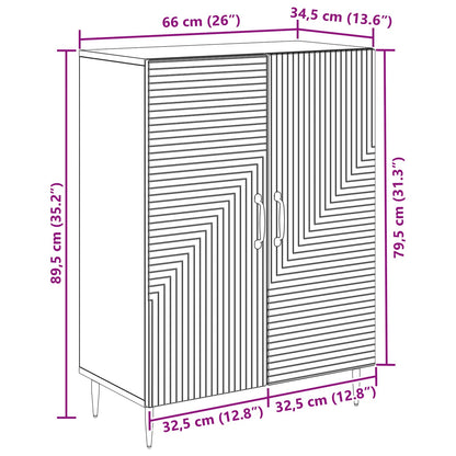 Dressoir Zwart 66 x 34,5 x 89,5 cm Bewerkt hout