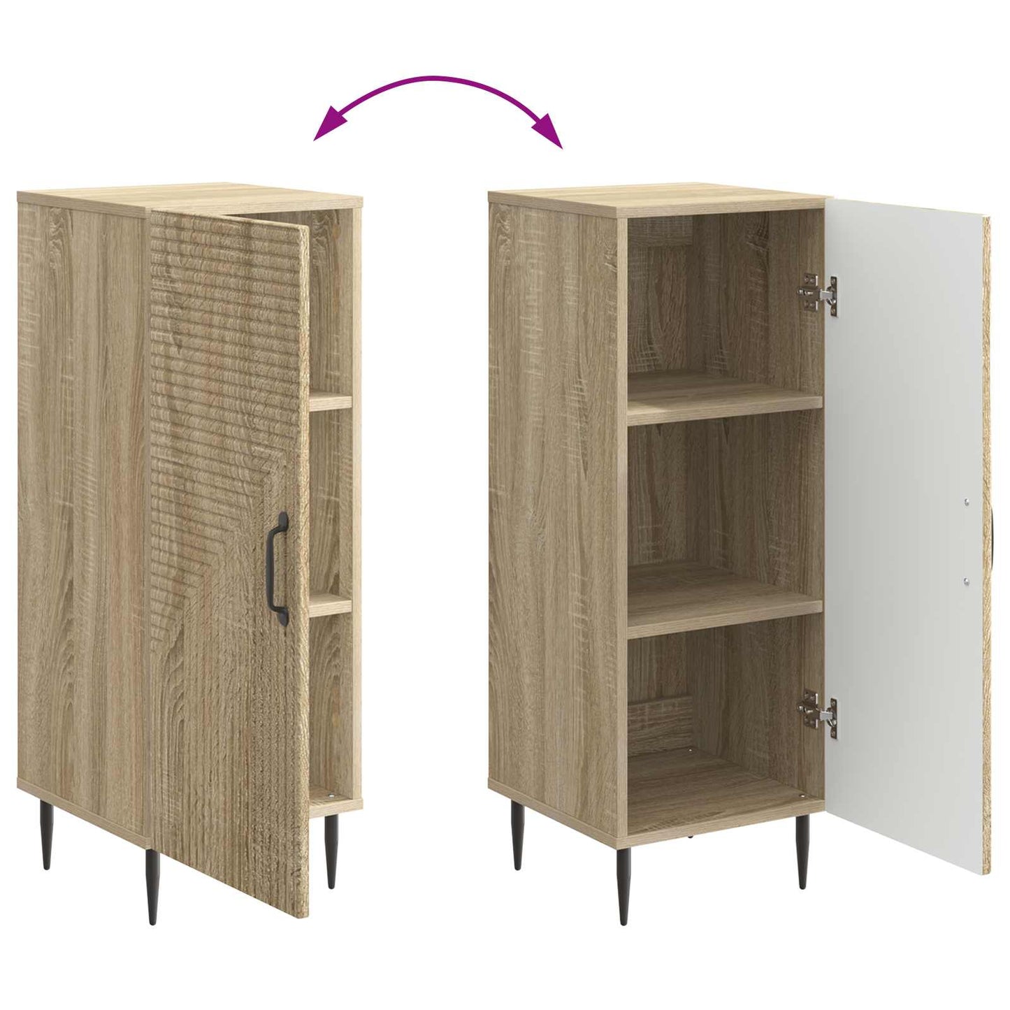 Dressoir Sonoma Eiken 33 x 34,5 x 89,5 cm Bewerkt hout