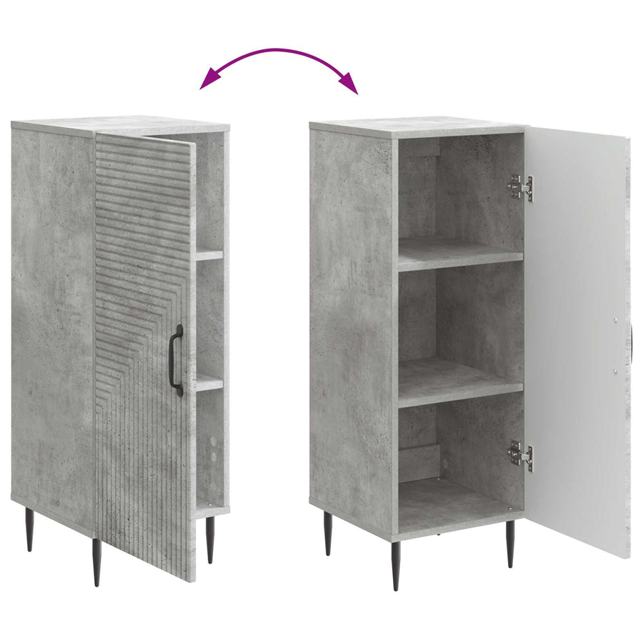 Dressoir Betongrijs 33 x 34,5 x 89,5 cm Bewerkt hout