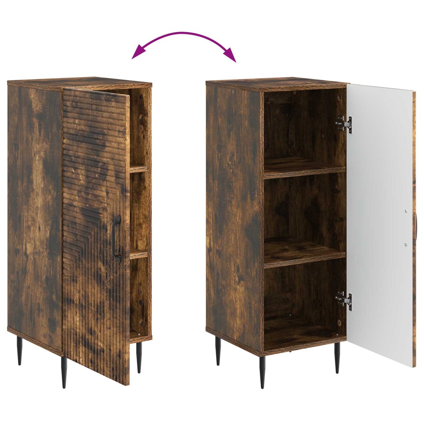 Dressoir Gerookt eiken 33 x 34,5 x 89,5 cm Bewerkt hout