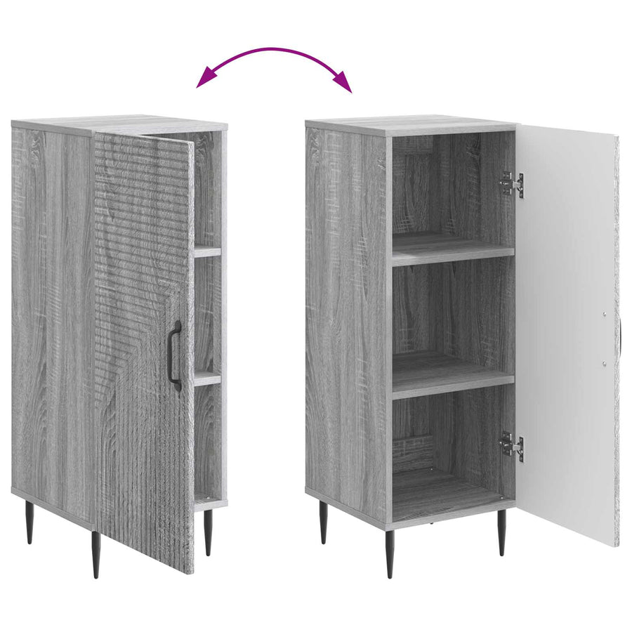 Dressoir Grijs sonoma 33 x 34,5 x 89,5 cm Bewerkt hout