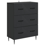 Ladekast 66x34,5x89,5 cm zwart bewerkt hout