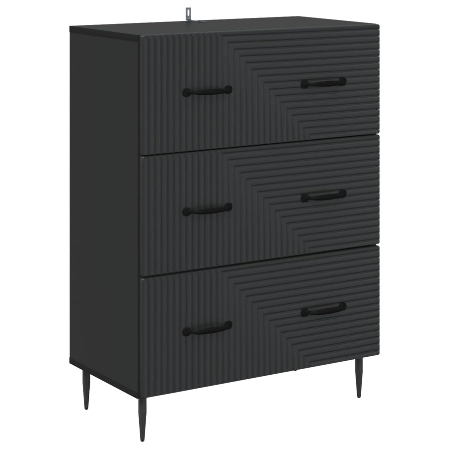 Ladenkast Zwart 66 x 34,5 x 89,5 cm Bewerkt hout