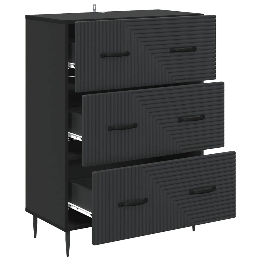Ladenkast Zwart 66 x 34,5 x 89,5 cm Bewerkt hout