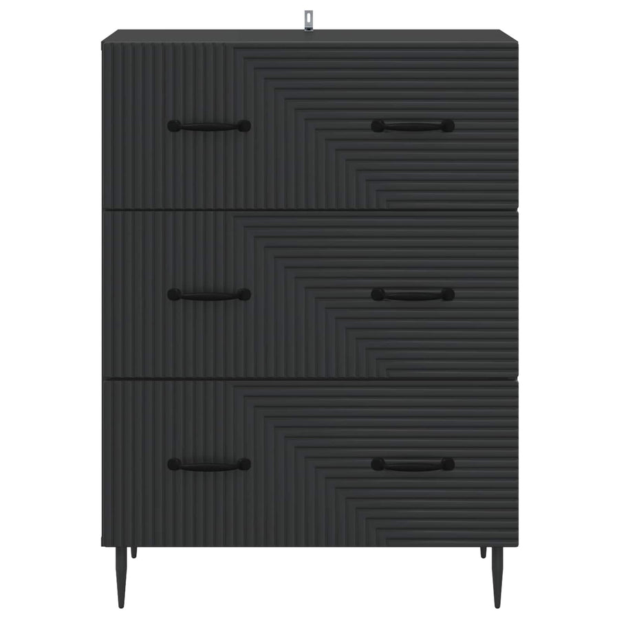 Ladenkast Zwart 66 x 34,5 x 89,5 cm Bewerkt hout