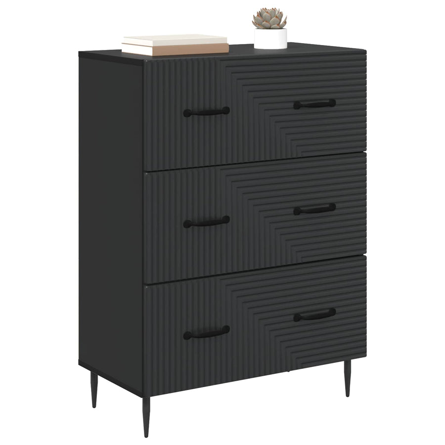 Ladenkast Zwart 66 x 34,5 x 89,5 cm Bewerkt hout