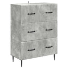 Drawer Cabinet Concrete Grey 66 x 34.5 x 89.5 cm Engineered Wood
