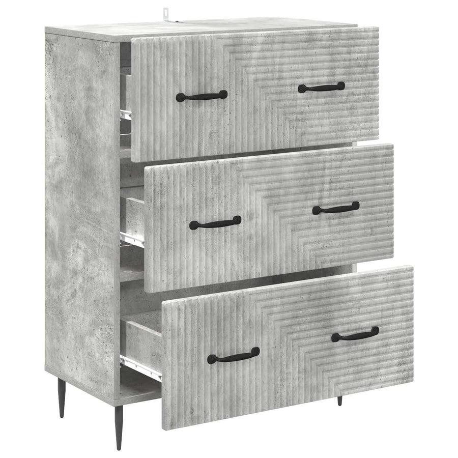 Ladenkast Betongrijs 66 x 34,5 x 89,5 cm Bewerkt hout