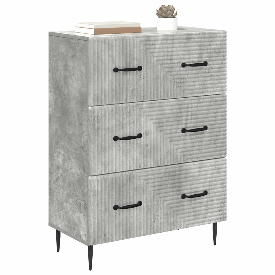 Ladenkast Betongrijs 66 x 34,5 x 89,5 cm Bewerkt hout