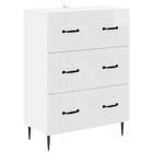 Chest of Drawers High Gloss White 66 x 34.5 x 89.5 cm Engineered Wood